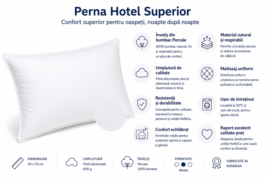 Pernă Hotel Superior, 50 x 70 cm
