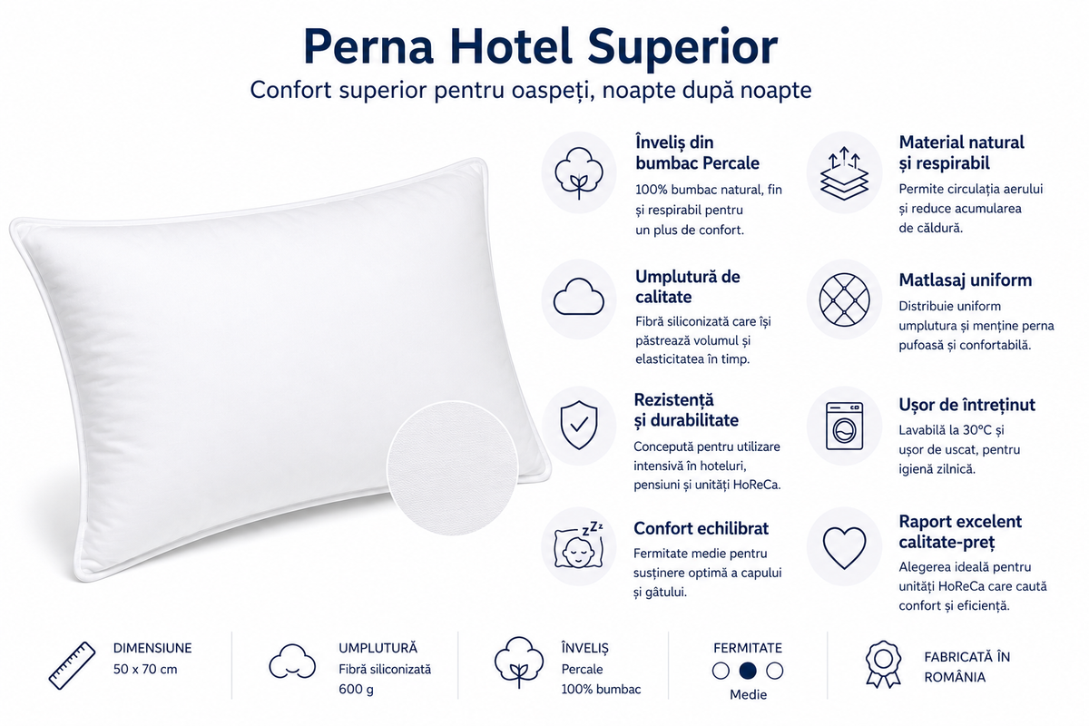 Pernă Hotel Superior, 50 x 70 cm