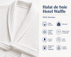 Halat de baie Waffle cu guler