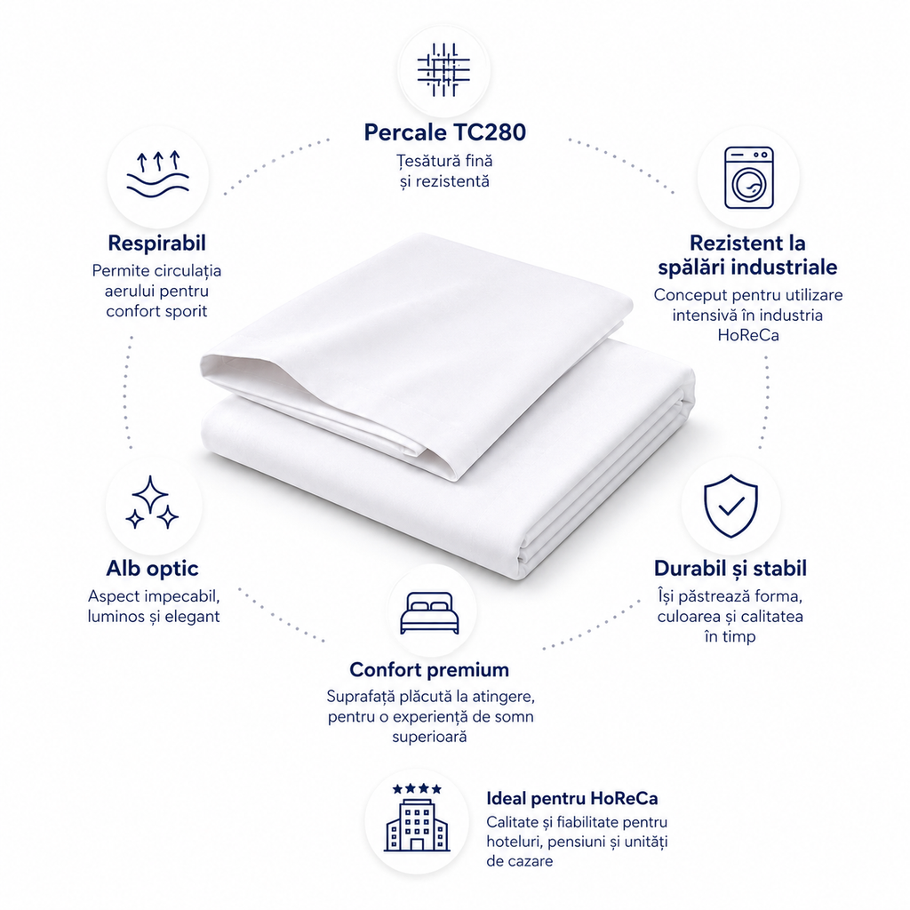 Învelitoare pilotă Percale Plain - set 5/10 buc