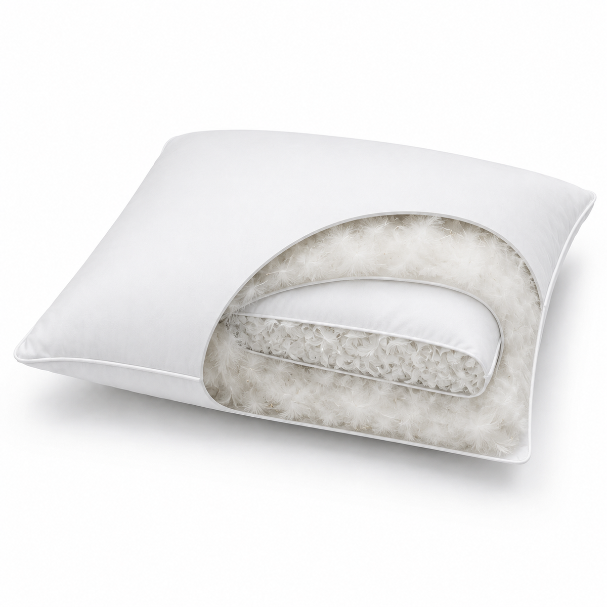 Pernă Duo cu două camere, puf și pene de rață – 50 × 70 cm