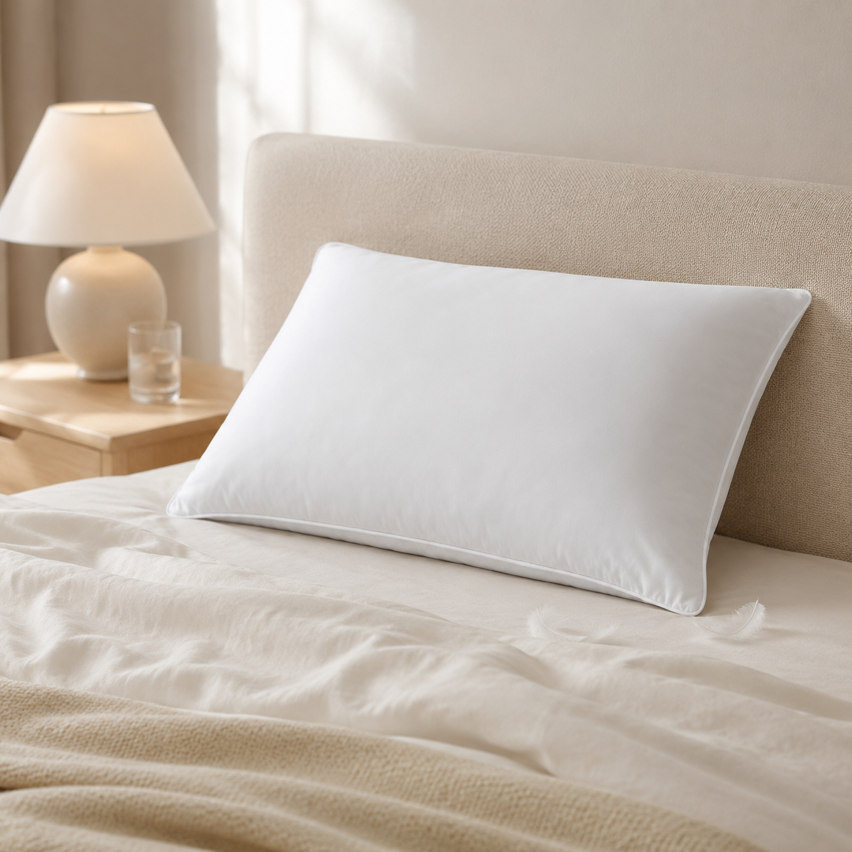 Pernă Duo cu două camere, puf și pene de rață – 50 × 70 cm