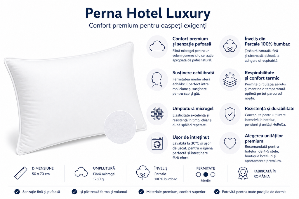 Pernă Hotel Luxury, 50 x 70 cm