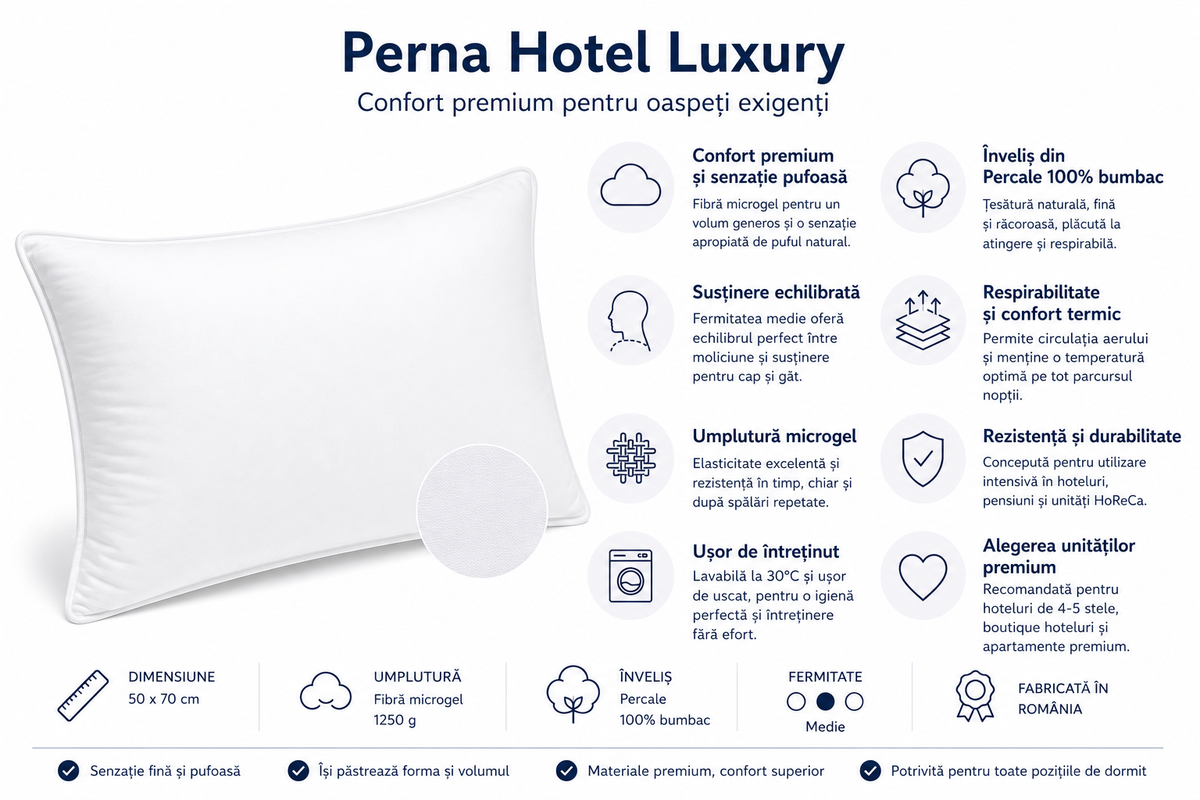 Pernă Hotel Luxury, 50 x 70 cm