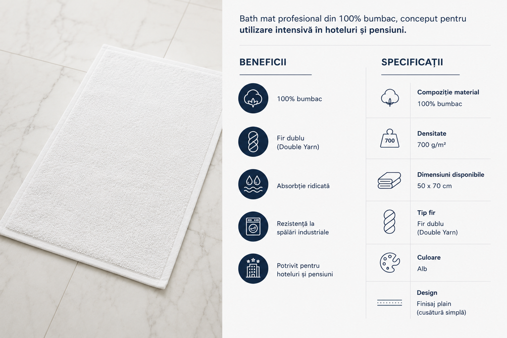 Set de 10 prosoape tip covoraș de picioare Vermont, 50 × 70 cm – 700 g/m²