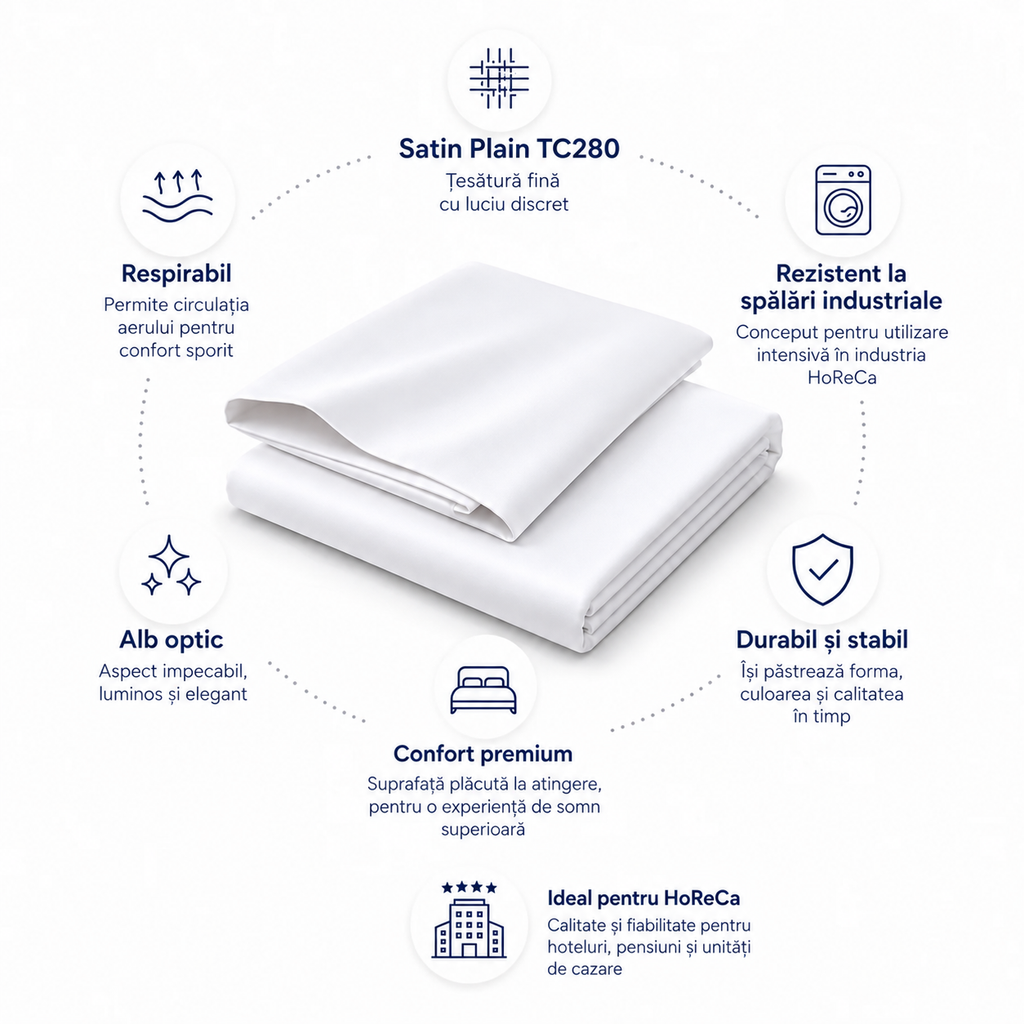 Cearșaf Satin Plain – Set 5/10 buc